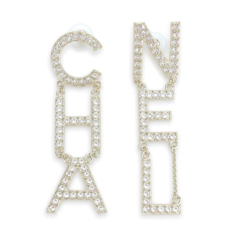 chanel dangle letter earrings